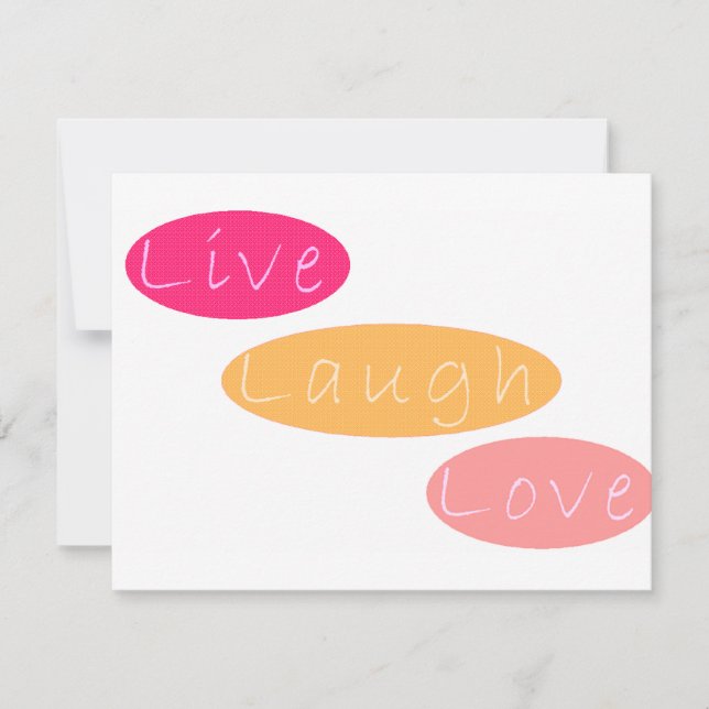 Live Laugh Love Stationery Note Card (Front)