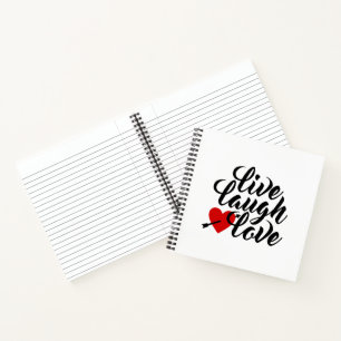 Live Laugh Love Valentine Calligraphy   Notebook