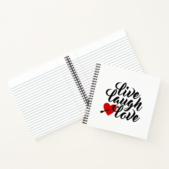 Live Laugh Love Valentine Calligraphy | Notebook (Inside)