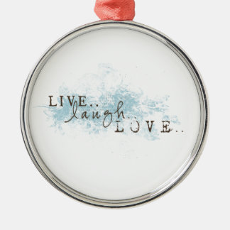 Live Laugh Love word art Christmas Ornament