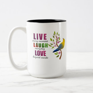 Live Laugh Love Yellow Bird Coffee Mug