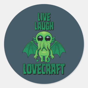 Live Laugh Lovecraft Cute Cthulhu Classic Round Sticker