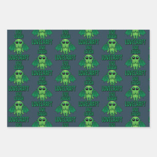 Live Laugh Lovecraft Cute Cthulhu Wrapping Paper Sheet