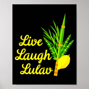 Live Laugh Lulav Etrog Happy Sukkot Jewish Sukkah  Poster
