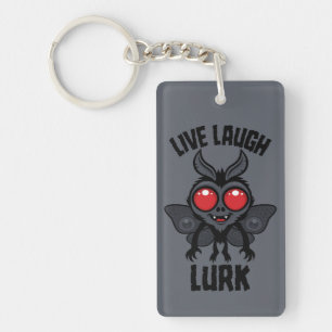 Live Laugh Lurk Kawaii Mothman Cryptid Keychain