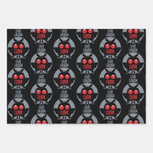 Live Laugh Lurk Mothman Cryptid Wrapping Paper Sheet