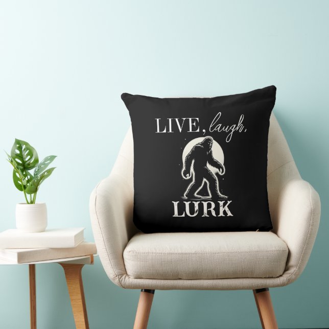 Live, Laugh, Lurk Throw Pillow (Chair)