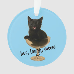 Live laugh meow - Funny Cat Christmas Ornament