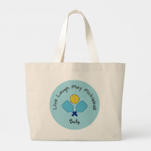 Live Laugh Play Pickleball Tote Bag