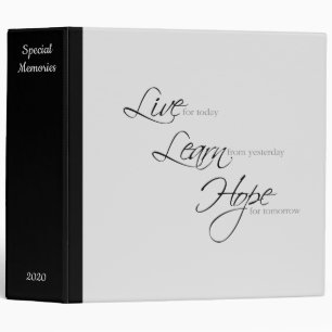 "Live, Learn, Hope" Scrapbooking Album Binder