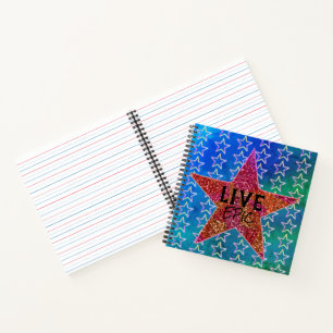 Live Life Epic Stay Strong Motivation Happy Star Notebook