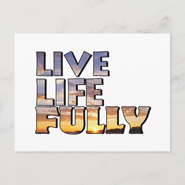 Live Life Fully Quote Postcard (Front)