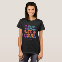 Live Life In Colour Retro 70s Psychedelic Personal