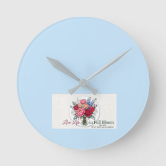 •  Live Life in Full Bloom Floral Table Runner Round Clock