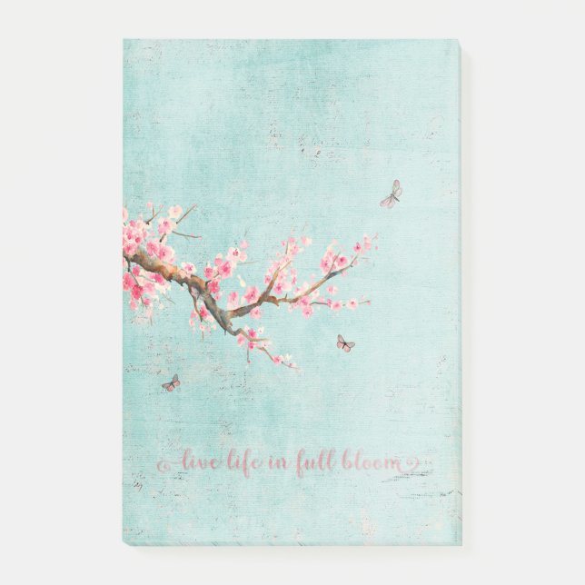 Live life in full bloom post-it notes (Front)