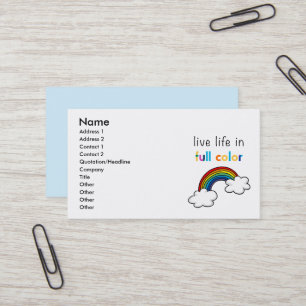 live life in full colour business card