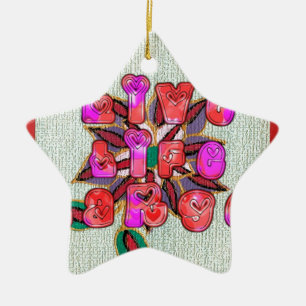 "Live Life Large" Art Print Ceramic Ornament