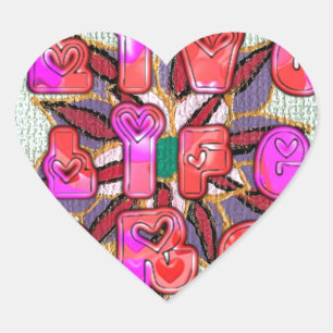 "Live Life Large" Art Print Heart Sticker