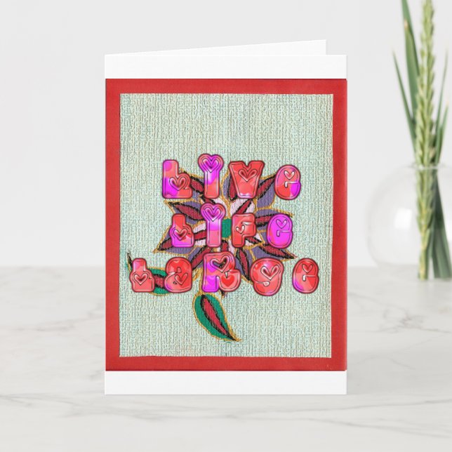 "Live Life Large" Art Print Holiday Card (Front)
