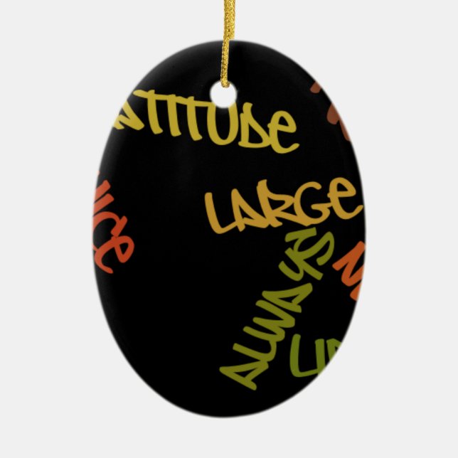 Live Life Large Word Art Print Ceramic Ornament (Front)