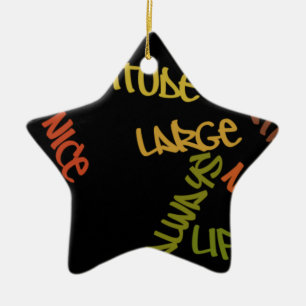 Live Life Large Word Art Print Ceramic Ornament