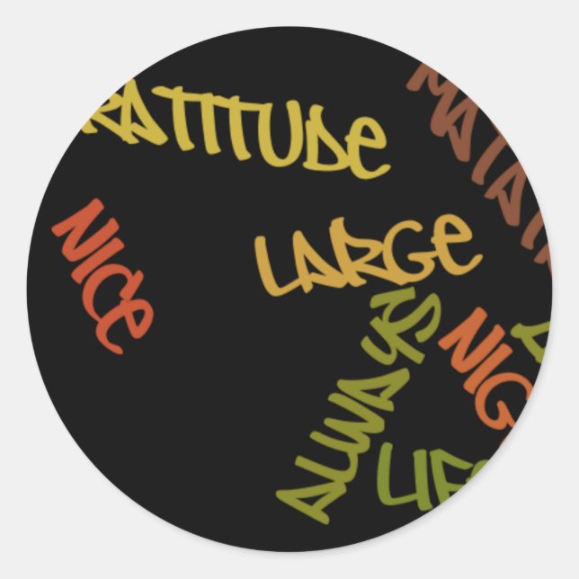 Live Life Large Word Art Print Classic Round Sticker (Front)