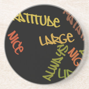 Live Life Large Word Art Print Coaster