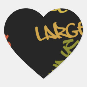 Live Life Large Word Art Print Heart Sticker