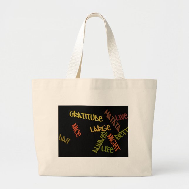 Live Life Large Word Art Print Large Tote Bag (Front)