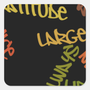 Live Life Large Word Art Print Square Sticker
