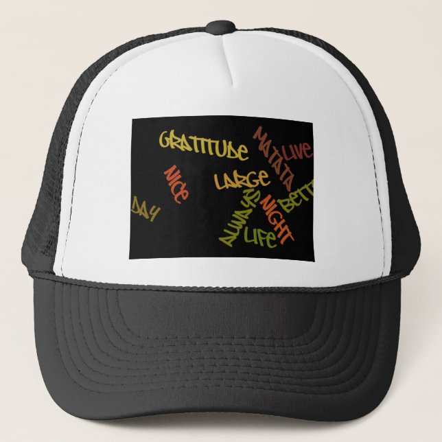 Live Life Large Word Art Print Trucker Hat (Front)