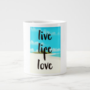 Live Life Love inspirational quote Large Coffee Mug