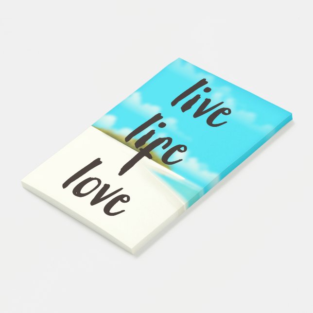 Live Life Love inspirational quote Post-it Notes (Angled)