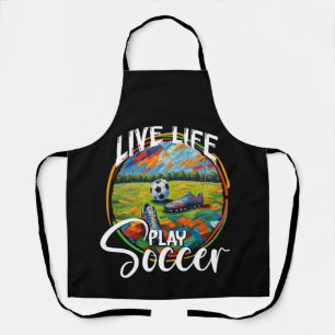 Live Life Play Soccer, Footbal Team Apron