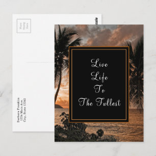 Live Life To Fullest Tropical Beach Personalize Postcard