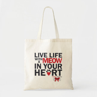 Live Life With A Meow Budget Tote 