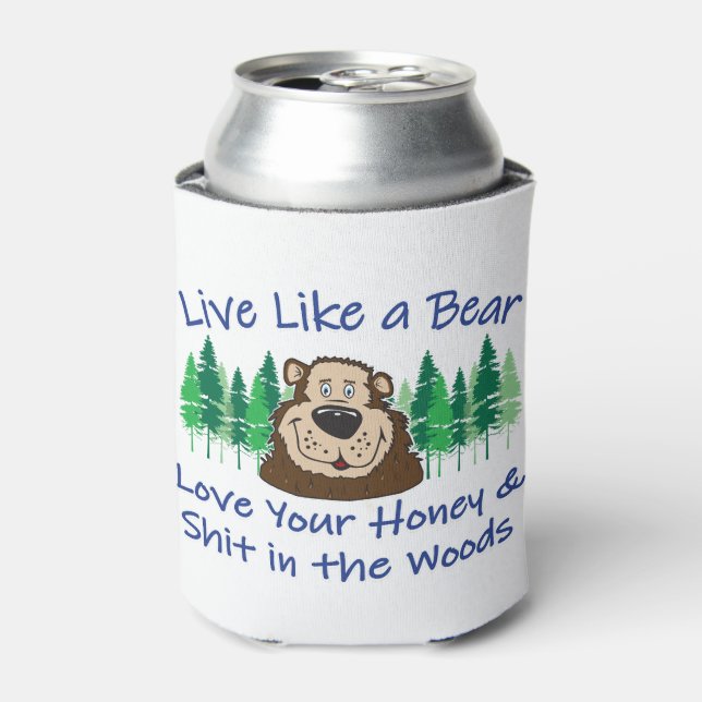 Live Like a Bear Can Cooler (Can Front)