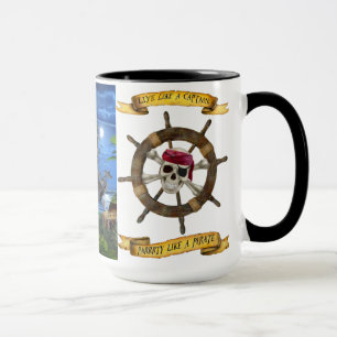 LIVE LIKE A CAPTAIN PARTY LIKE A PIRATE MUG