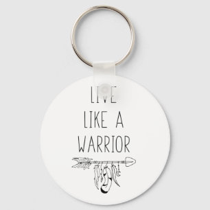 Live Like A Warrior Motivational Guidance Mantra Keychain