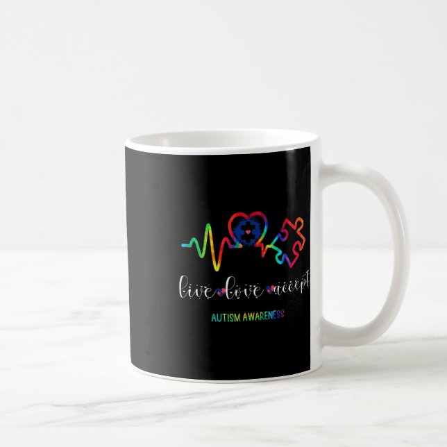 Live Love Accept Autism Awareness 1  Coffee Mug (Right)