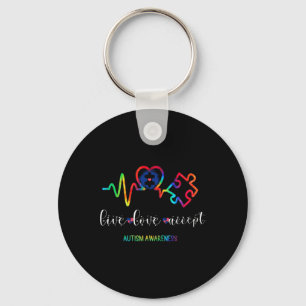 Live Love Accept Autism Awareness 1 Keychain