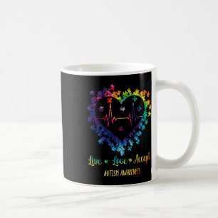 Live Love Accept Autism Awareness Tie Dye Autism H Coffee Mug
