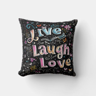 Live, Love and Laugh Throw Pillow