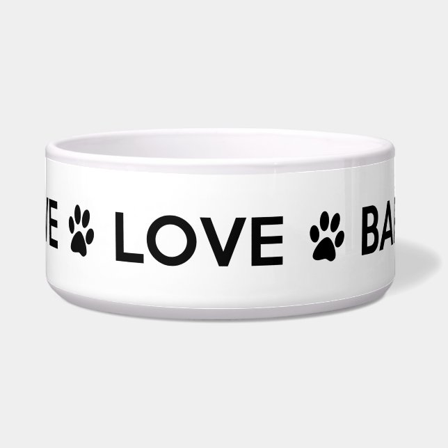"Live Love Bark" Large Dog Bowl (Front)