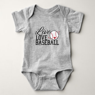 Live Love Baseball Baby Bodysuit