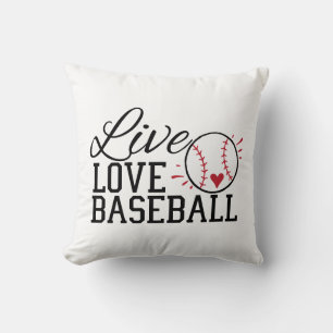 Live Love Baseball Throw Pillow