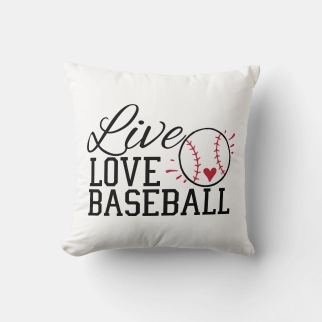 Live Love Baseball Throw Pillow (Front)