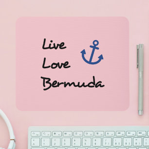 Live Love Bermuda Script Text with Anchor Mouse Pad