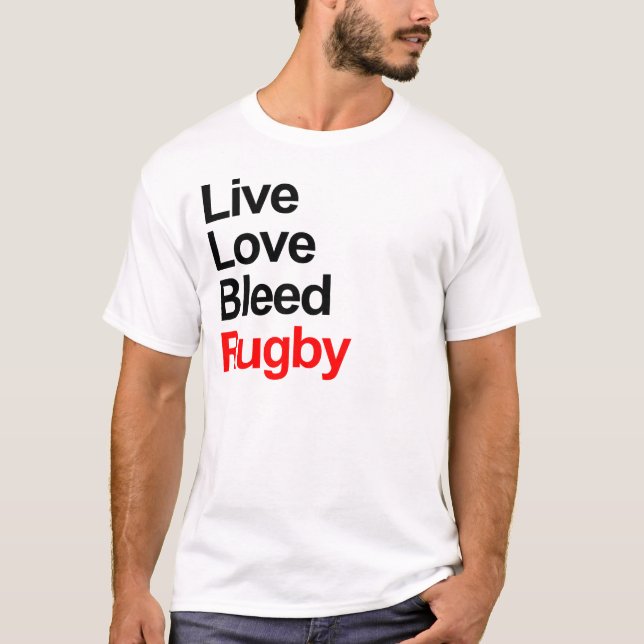 Live Love Bleed Rugby T-Shirt (Front)