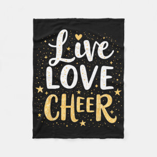 Live Love Cheer Shirt Cheerleading Girl Women Chee Fleece Blanket